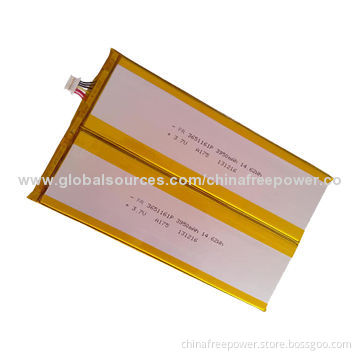 FR3651161P2P1S 7900mAh, Lithium Polymer Battery Pack, Safety, Thin, High Capacity, with PCBA